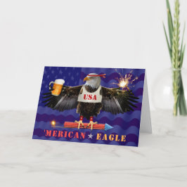 Merican Eagle 4:e juli Beer and Fireworks Kort