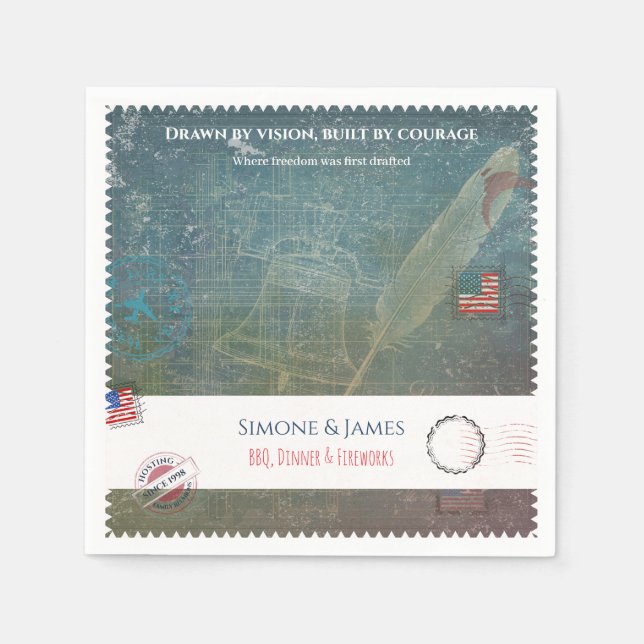 mericana Liberty Ritning Patriotisk Part Dekor Pappersservett (Framsidan)