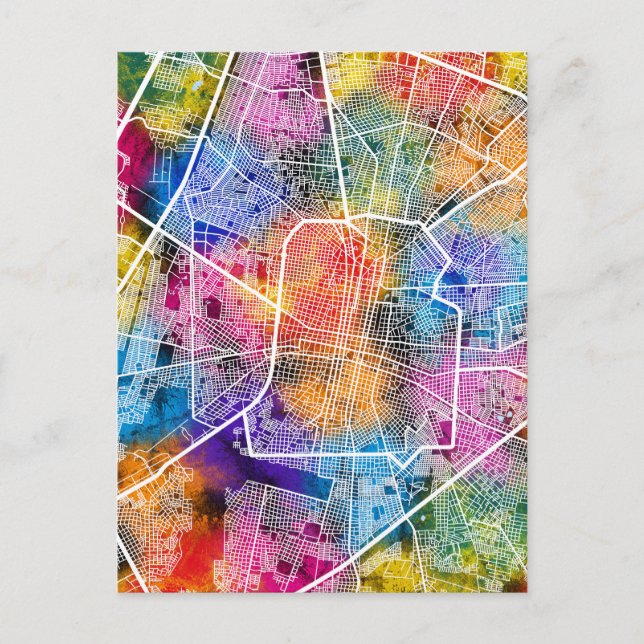 Merida Mexico City Karta Vykort (Framsida)