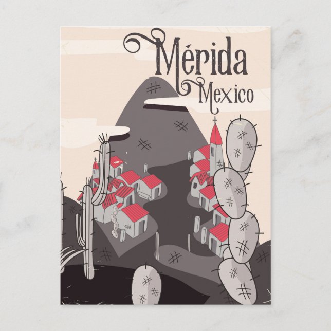Mérida Mexiko reseaffisch Vykort (Framsida)
