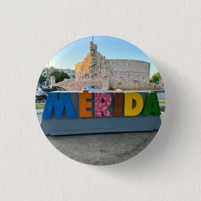 Merida, Mexiko - Round Button Knapp (Framsida)