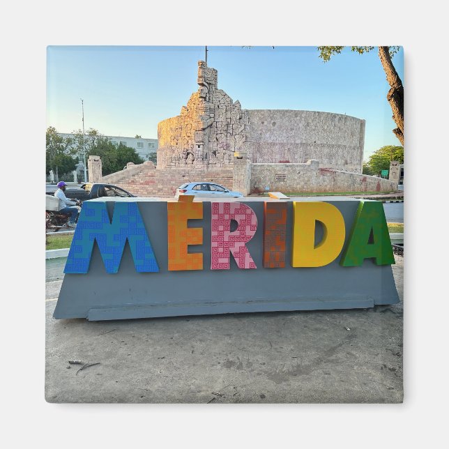 Merida, Mexiko - Square Magnet (Framsidan)