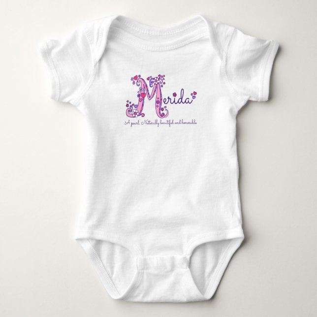 Merida tjejer M namn betyder monogram T Tee (Framsida)