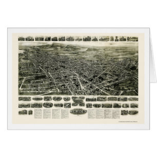 Meriden panorama- karta för CT - 1918 Hälsningskort