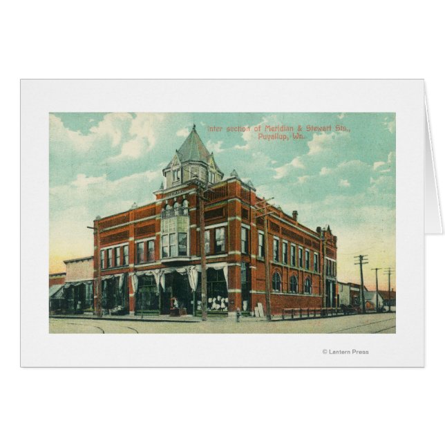 Meridian and Stewart Street Intersection View Hälsningskort (Framsidan Horizontal)