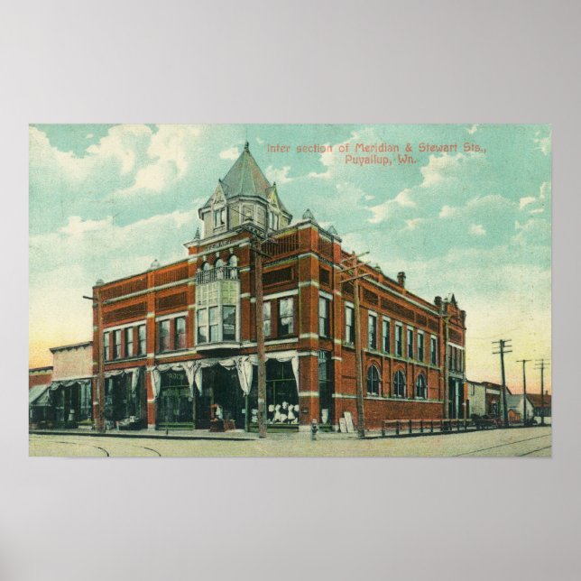 Meridian and Stewart Street Intersection View Poster (Framsidan)