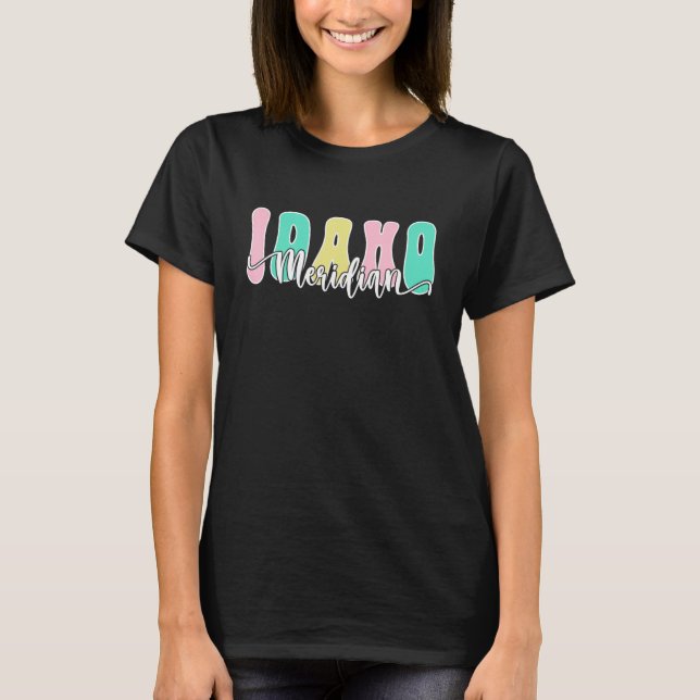 Meridian Idaho Retro Souvenir T Shirt (Framsida)