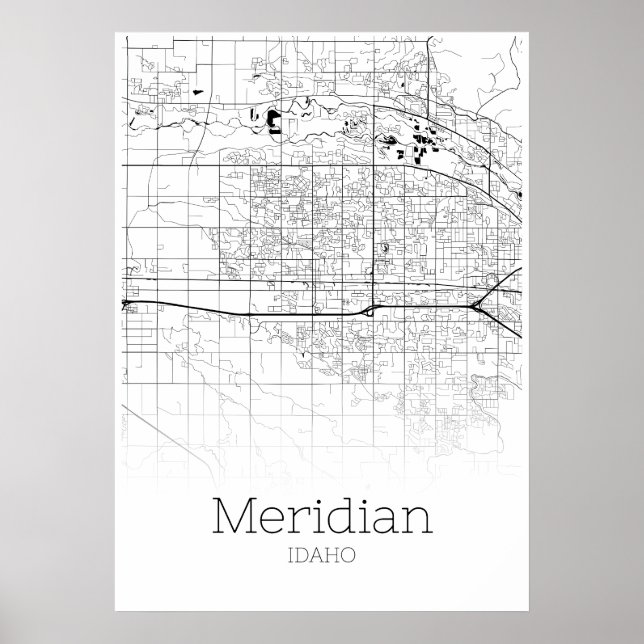 Meridian Karta - Idaho - City Karta Poster (Framsidan)