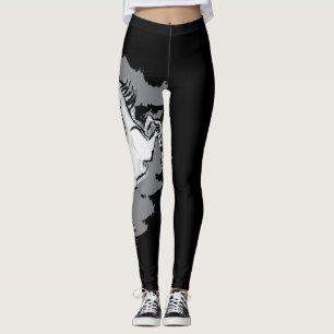 Meridies häst - grå färg virvlar runt leggings