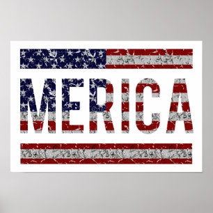 MERIKA - Amerikanska Pridet Slang USA flagga Poster