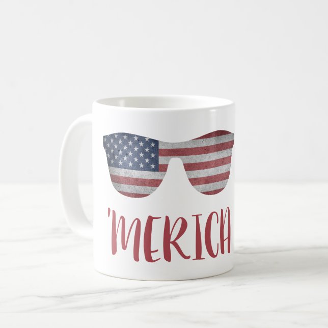 "MERIKA WITH AMERICAN SUNGLASSES - USA KAFFEMUGG (Framsida vänster)