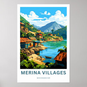 Merina Villages Madagascar Travel Skriv ut Poster