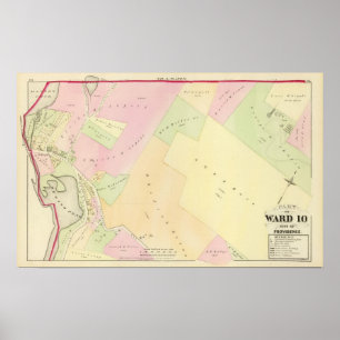 Merino Pond och Manton Pond Atlas Karta Poster