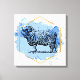 Merino Ram Canvastryck