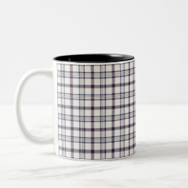 Merino White and Blue Zodiac Plaid Två-Tonad Mugg