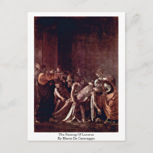 Merisi Da Caravaggio:s uppkomst av Lazarus Vykort