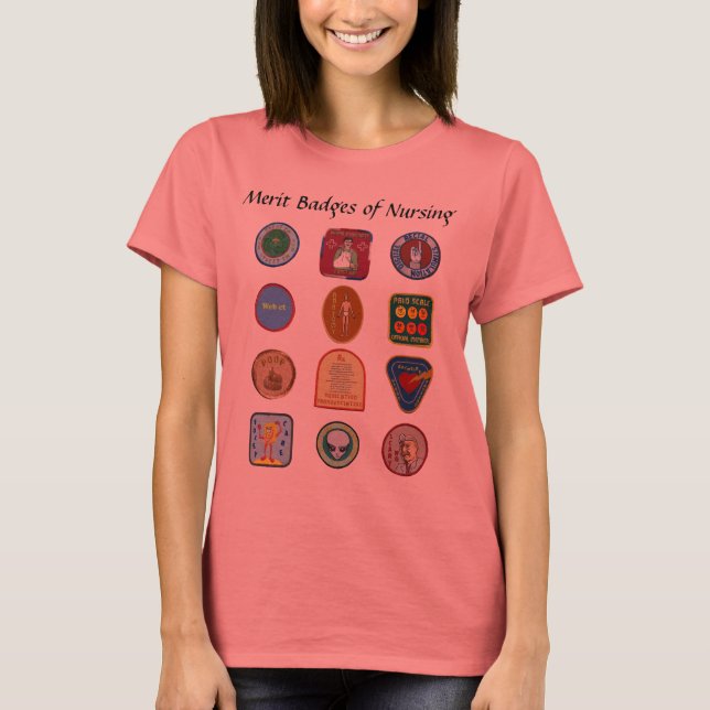 Merit Badges of Nursing - Dam Light Shirt T (Framsida)