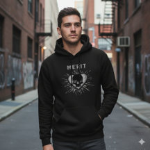 Merit Skull Heart Grunge Grafisk Hoodie
