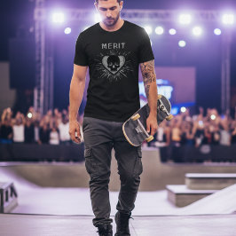 Merit Skull Heart Grunge Grafisk T-Shirt