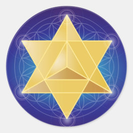 Merkaba med livets blomma runt klistermärke