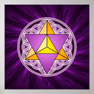Merkaba och Flower of Life Poster