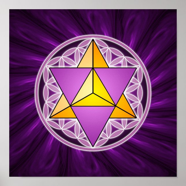 Merkaba och Flower of Life Poster (Framsidan)