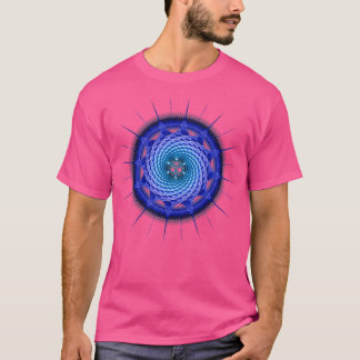 Merkaba Spiral Mandala Blue Fractal Geometry T Shirt