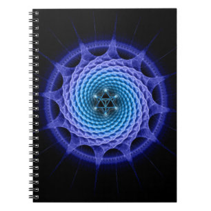 Merkaba spirala Mandalablått (Fractalgeometri) Anteckningsbok Med Spiral