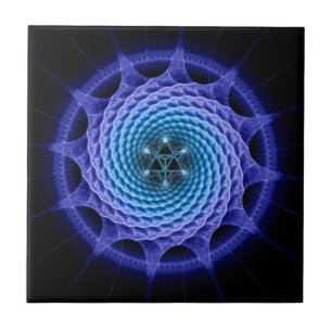 Merkaba spirala Mandalablått (Fractalgeometri) Kakelplatta