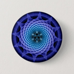 Merkaba spirala Mandalablått (Fractalgeometri) Knapp