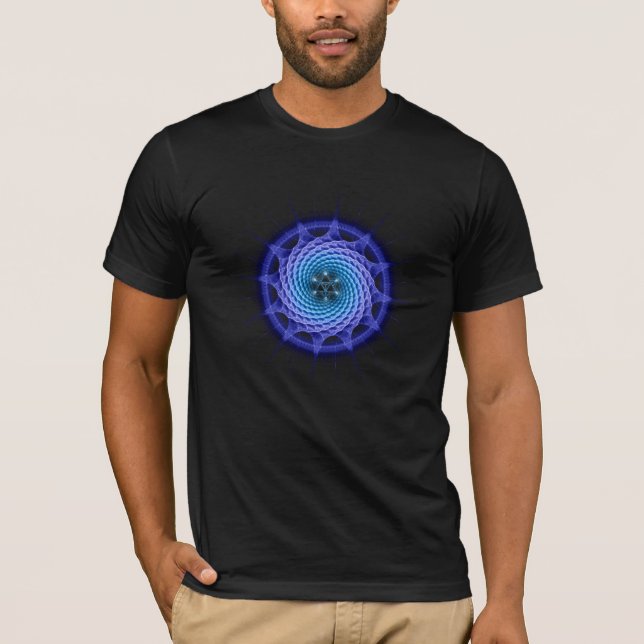 Merkaba spirala Mandalablått (Fractalgeometri) Tee (Framsida)