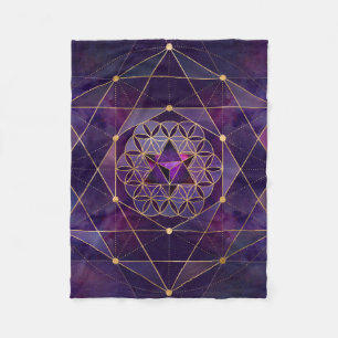 Merkabah i livets blomma - Helig Geometry Fleecefilt