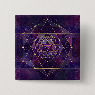Merkabah i livets blomma - Helig Geometry Knapp