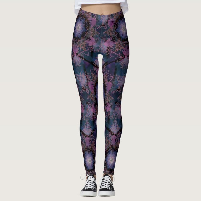 Merkabah Mandala Mönster Leggings (Framsida)
