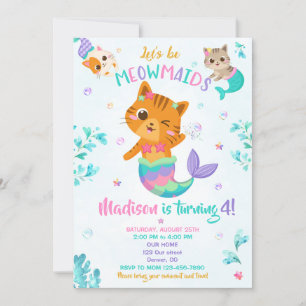 Merkattfödelsedagsinbjudan Girl Magic party Inbjudningar
