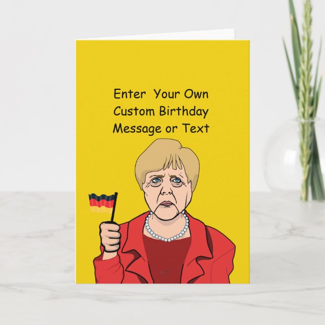 Merkel med tysk Flagga - - Kort (Framsida)