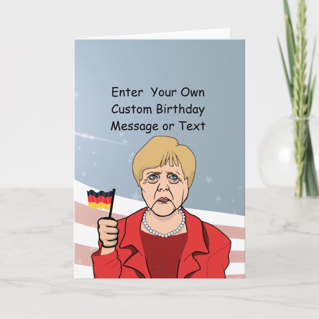 Merkel med tysk Flagga - - Kort (Framsida)