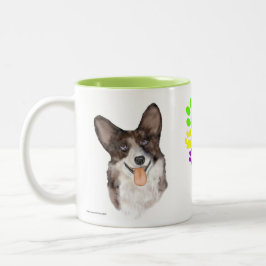 Merle Cardigan Corgi Två-Tonad Mugg