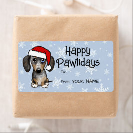 Merle Dapple Dachshund Jul till och från Gift Fraktsedel