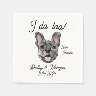 Merle Fransk Bulldog Bröllop Cocktail Napkin Pappersservett