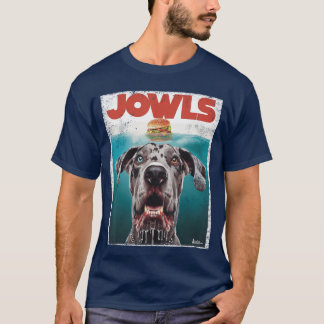 Merle Grand Danois Käkar Pawsop Blå Öga Brun Hund T Shirt