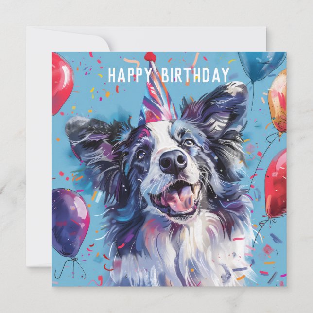 Merle Gräns Collie Birthday-kort (Framsida)