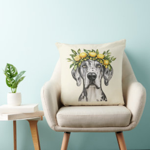 Merle Great dane Hund Lemon Krona Kudde