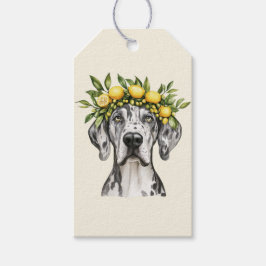 Merle Great dane Hund Lemon Krona Presentetikett