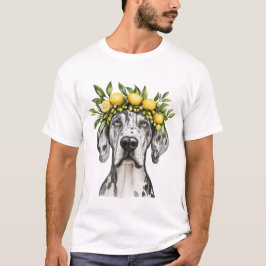 Merle Great dane Hund Lemon Krona T Shirt