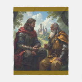 Merlin and King Arthur at Camelot Fleece Blanket