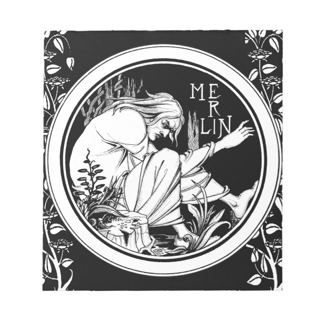 Merlin Art nouveau fantasi Anteckningsblock (Framsida)