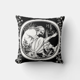 Merlin Art nouveau fantasi Kudde