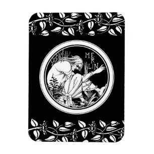 Merlin Art nouveau fantasi Magnet