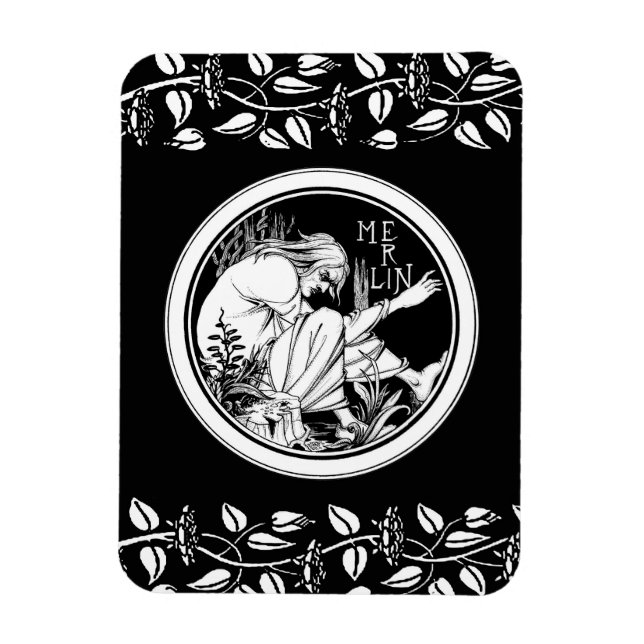 Merlin Art nouveau fantasi Magnet (Vertikal)